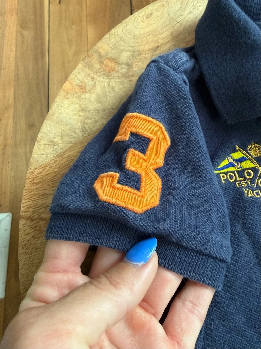 Ralph Lauren Vintage RLPC Yacht Club Navy Polo Shirt boys sz: 24M